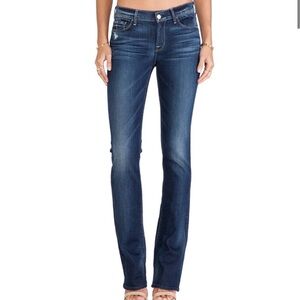 7 For All Mankind Jeans Skinny Boot Cut 26 x 32 Distressed Mid Rise Stretch